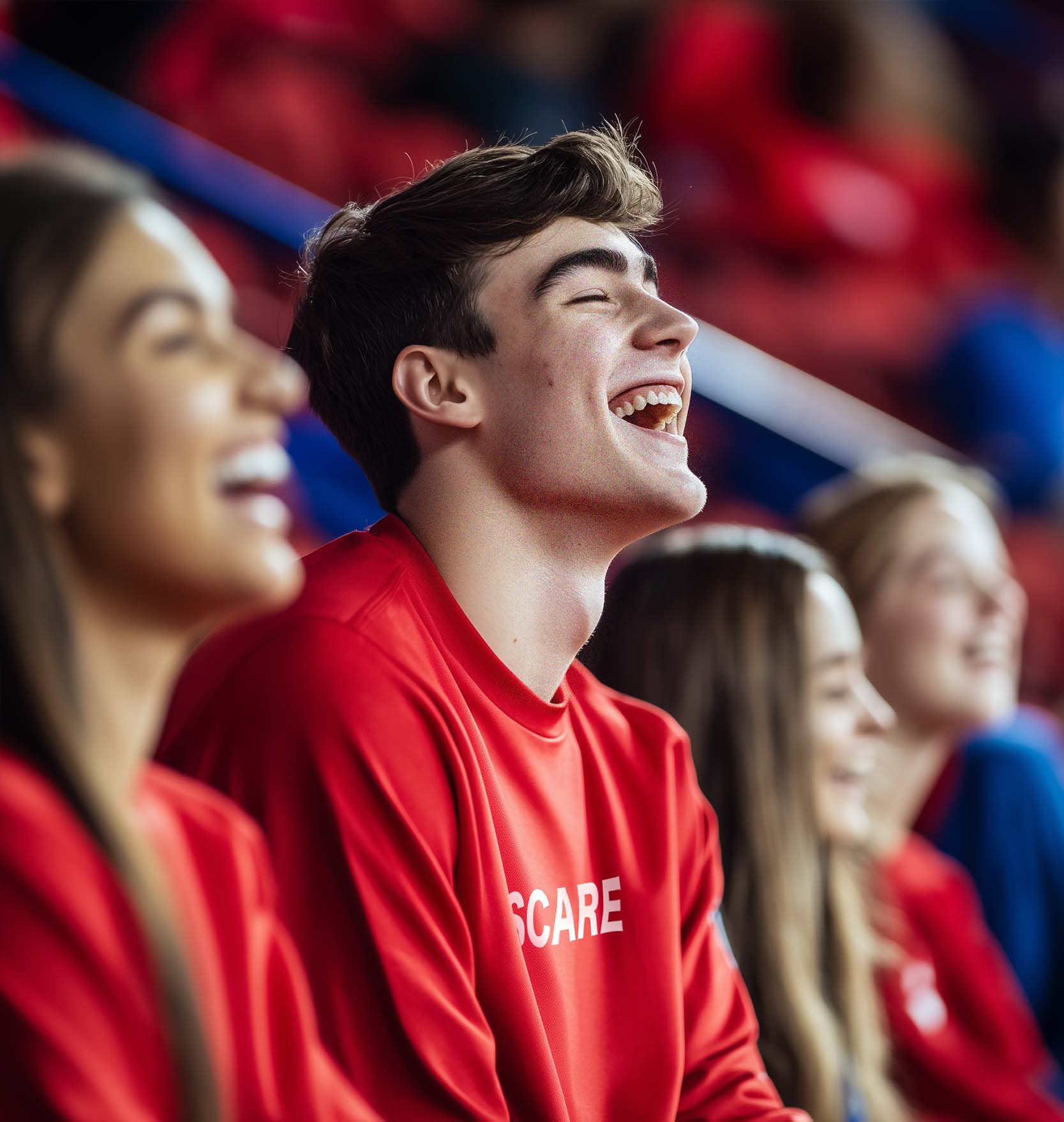 FWD Clothing Co., UD Flyers Red Scare Long Sleeve Performance tee. Fan at arena.