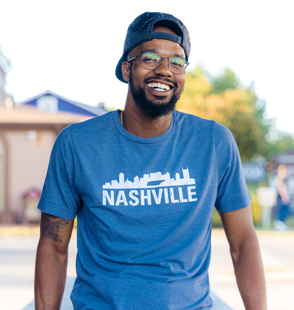 • Nashville Skyline Pacific Blue Tee city graphic t-shirt
• FWD Nashville skyline shirt
• Nashville graphic tee casual top