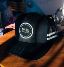 Load image into Gallery viewer, Nashville Coordinates Stripe Trucker Hat