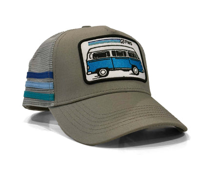 3 Stripe Bus Trucker Mesh Hat