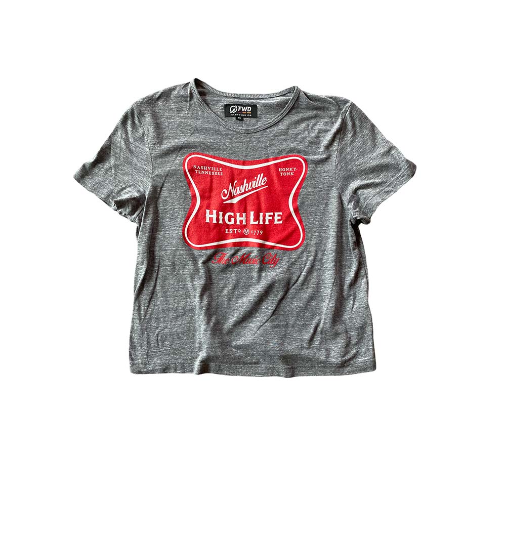 Nashville High Life Crop Tee